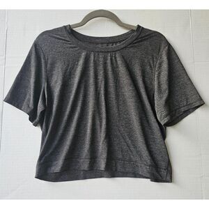 Lululemon Cropped Nulu Tee | Women’s 12 Black Sheen Workout Short Sleeve Top